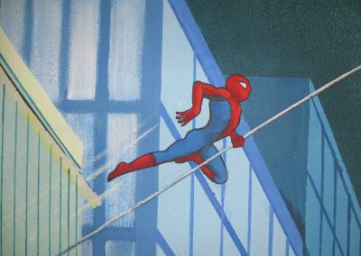 Muurschildering jongenskamer Spiderman