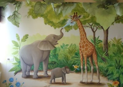 muurschildering kinderkamer jungle