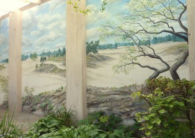 muurschildering landschap zandverstuiving