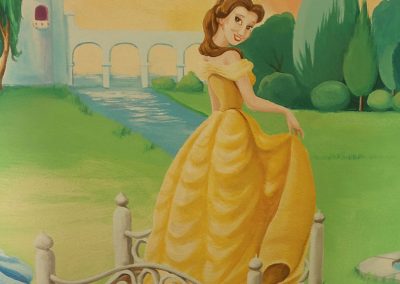 muurschildering meisjeskamer disney prinsessen