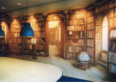 muurschildering-trompe-l'oeil-bibliotheek